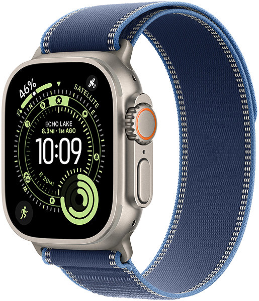 Armband Apple Watch 49mm Blue Trail Tension - S/M - Natürliches Titan ...