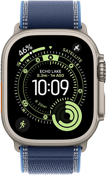 Armband Apple Watch 49mm Blue Trail Tension - M/L - Natürliches Titan ...