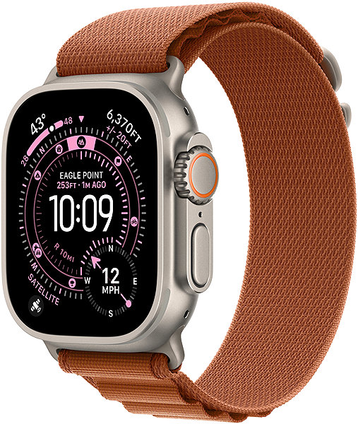 Armband Apple Watch 49mm Terracotta Alpine Pull - Medium - Natürliches Titan ...