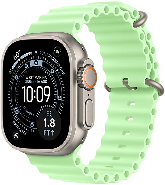 Armband Apple Watch 49mm Neon Grün Ozean Armband Erweiterung - Ausführung aus Naturtitan ...