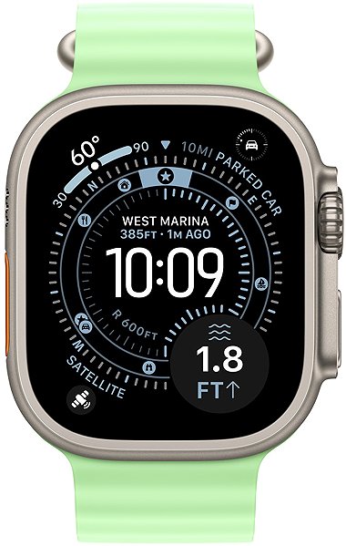 Armband Apple Watch 49mm Neon Grün Ozean Armband Erweiterung - Ausführung aus Naturtitan ...