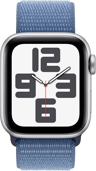 Smart hodinky Apple Watch SE Cellular 40 mm Strieborný hliník s ľadovo modrým prevliekacím športovým remienkom ...