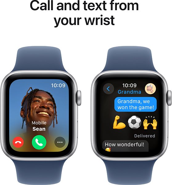 Smart Watch Apple Watch SE 44mm Silver Aluminium Case with Denim Sport Band - S/M ...