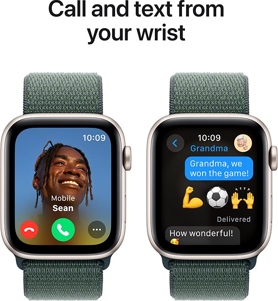 Smart Watch Apple Watch SE 44mm Starlight Aluminium Case with Lake Green Sport Loop ...