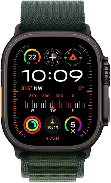 Smart Watch Apple Watch Ultra 2 49mm Black Titanium Case with Dark Green Alpine Loop - Small ...