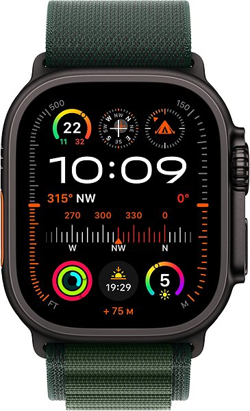 Smart Watch Apple Watch Ultra 2 49mm Black Titanium Case with Dark Green Alpine Loop - Large ...