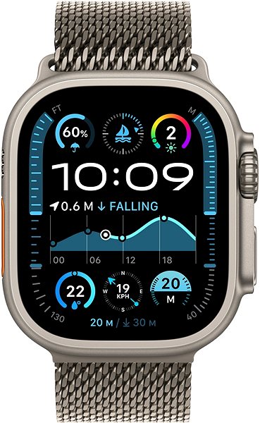 Smart Watch Apple Watch Ultra 2 49mm Natural Titanium Case with Natural Titanium Milanese Loop - M ...