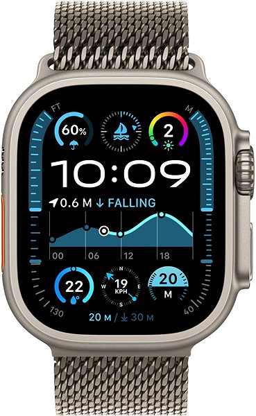 Smart Watch Apple Watch Ultra 2 49mm Natural Titanium Case with Natural Titanium Milanese Loop - L ...