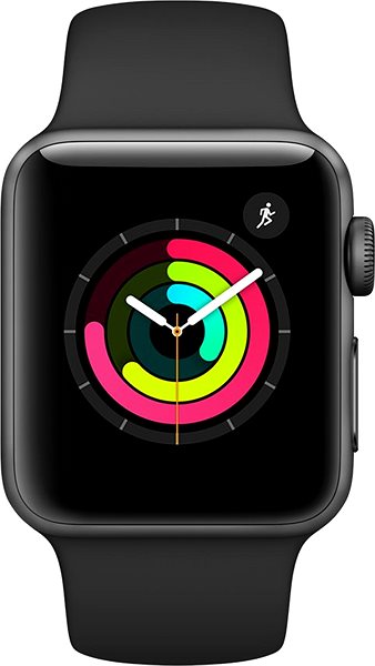 Okosóra Apple Watch Series 3 38mm GPS Asztroszürke alumíniumtok fekete sportszíjjal Képernyő
