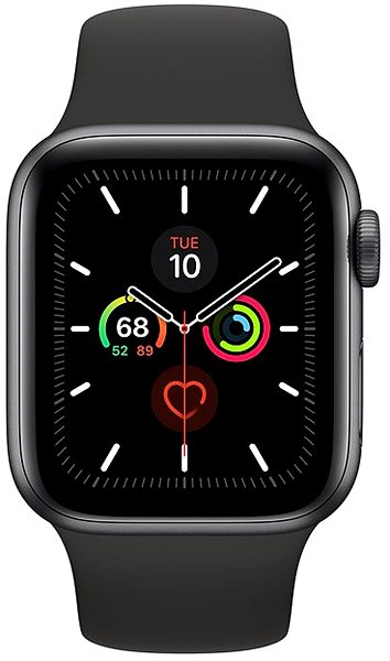 Smart Watch Apple Watch Series 5 40mm Space Grey Aluminum with Black Sport Strap ...
