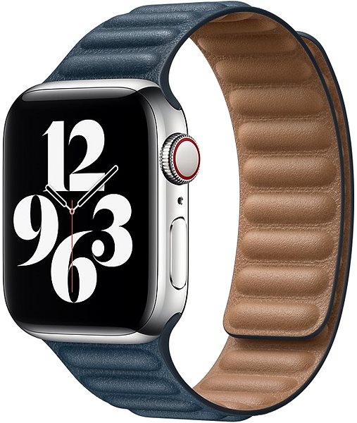 Remienok na hodinky Apple 40 mm baltsky modrý kožený ťah – veľký ...