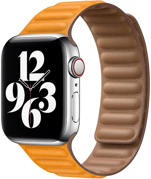 Remienok na hodinky Apple 40 mm mesiačikovo oranžový kožený ťah – malý ...