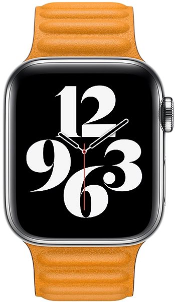 Remienok na hodinky Apple 40 mm mesiačikovo oranžový kožený ťah – veľký ...