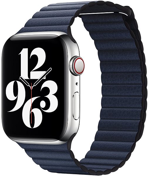 Szíj Apple Watch 44 mm mélykék bőrszíj - közepes ...