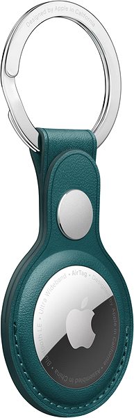 AirTag Schlüsselanhänger Apple AirTag Schlüsselanhänger aus Leder - Tannengrün Seitlicher Anblick