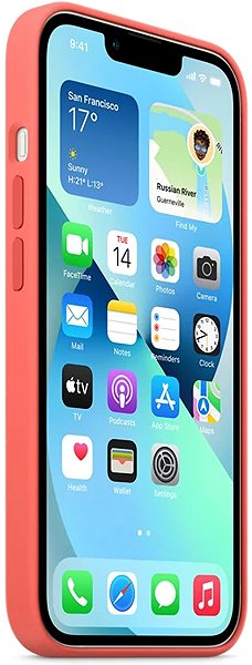Telefon tok Apple iPhone 13 pomelópink szilikon MagSafe tok ...
