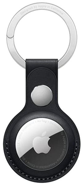 AirTag Key Ring Apple AirTag Leather Keychain Dark Ink Screen