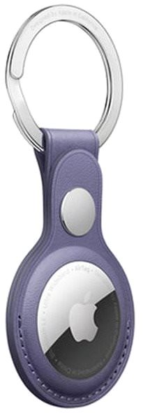 AirTag Schlüsselanhänger Apple AirTag Leder Schlüsselanhänger - fliederlila Seitlicher Anblick