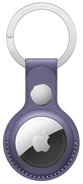 AirTag Key Ring Apple AirTag Leather Keyring Lilac Purple Screen