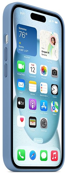 Telefon tok Apple iPhone 15 MagSafe jégkék szilikon tok ...