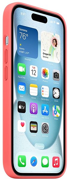 Handyhülle Apple iPhone 15 Silikonhülle mit MagSafe Licht melonenfarben ...