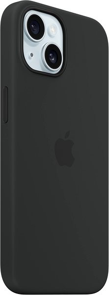 Telefon tok Apple iPhone 15 MagSafe fekete szilikon tok ...