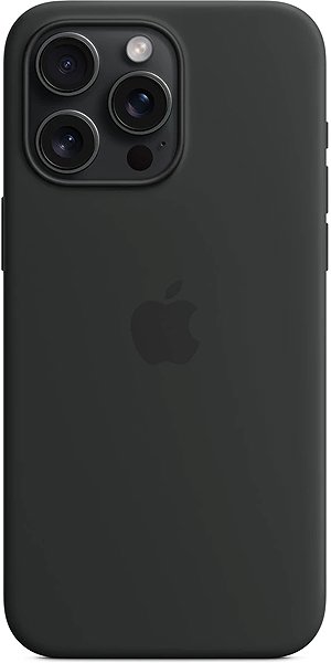 Telefon tok Apple iPhone 15 Pro Max MagSafe fekete szilikon tok ...