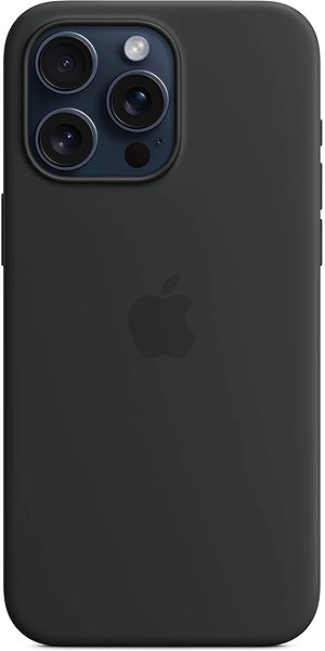 Telefon tok Apple iPhone 15 Pro Max MagSafe fekete szilikon tok ...