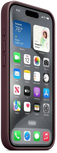 Telefon tok Apple iPhone 15 Pro FineWoven-szövet faeper MagSafe tok ...