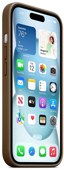 Handyhülle Apple iPhone 15 FineWoven-Stoff Handyhülle mit MagSafe rauchfarben ...