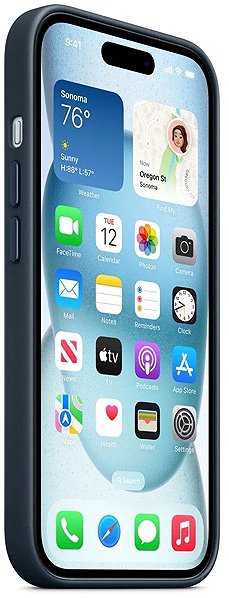 Handyhülle Apple iPhone 15 FineWoven-Stoff Handyhülle mit MagSafe pazifikblau ...