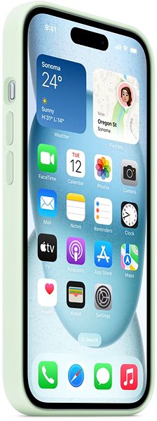 Kryt na mobil Apple iPhone 15 Silikónový kryt s MagSafe svetlomätový ...