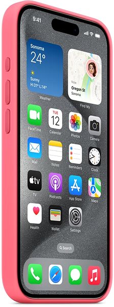Telefon tok Apple iPhone 15 Pro rózsaszín szilikon MagSafe tok ...