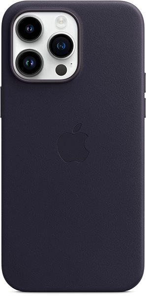 Kryt na mobil Apple iPhone 14 Pro Max Kožený kryt s MagSafe atramentovo fialový.