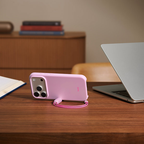 Handyhülle Beats iPhone Hülle mit Ständer für iPhone 17 Pro mit MagSafe und Kamera Controller Pebble Pink ...