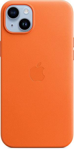 Telefon tok Apple iPhone 14 Plus bőrtok MagSafe narancs ...
