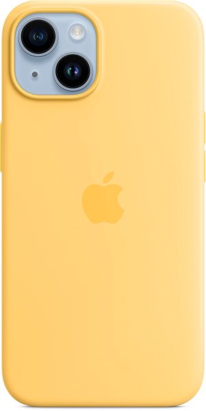 Kryt na mobil Apple iPhone 14 Silikónový kryt s MagSafe slnečno žltý.