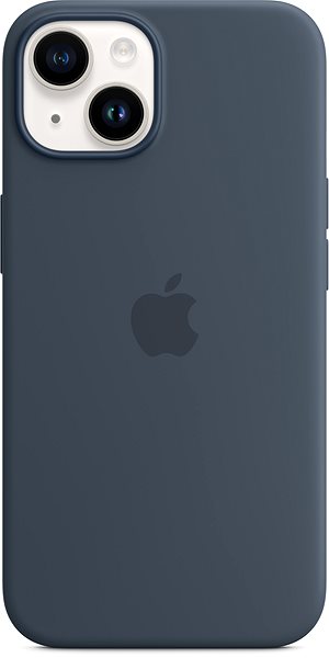 Kryt na mobil Apple iPhone 14 Silikónový kryt s MagSafe búrkovo modrý.