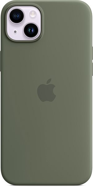Kryt na mobil Apple iPhone 14 Plus Silikónový kryt s MagSafe olivový.