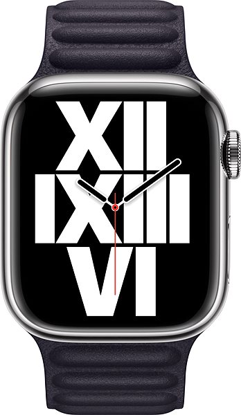 Szíj Apple Watch 45 mm bőrpánt, S/M - tinta ...