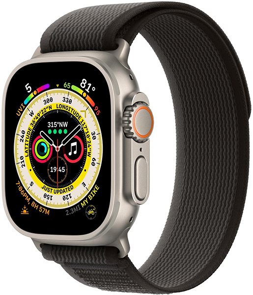 Remienok na hodinky Apple Watch 49 mm čierno-sivý Trailový ťah – S/M ...
