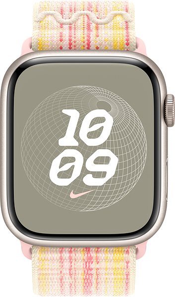 Remienok na hodinky Apple Watch 45 mm hviezdno biely/ružový prevliekací športový remienok Nike ...