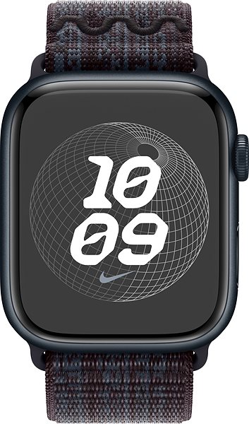 Remienok na hodinky Apple Watch 45 mm čierno-modrý prevliekací športový remienok Nike ...