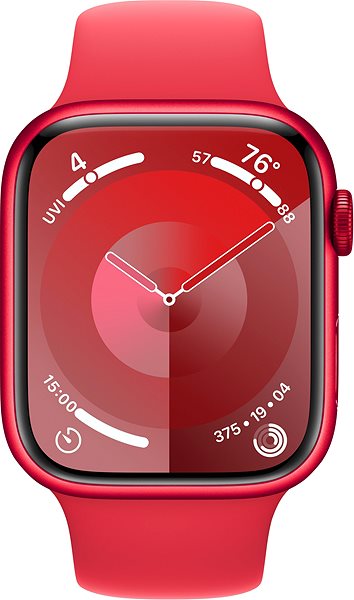 Smart hodinky Apple Watch Series 9 45 mm Cellular PRODUCT(RED) Červený hliník s červeným športovým remienkom – S/M ...