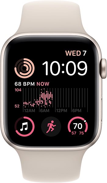 Smart Watch Apple Watch SE (2022) 44mm Star White Aluminum with Star White Sport Strap ...