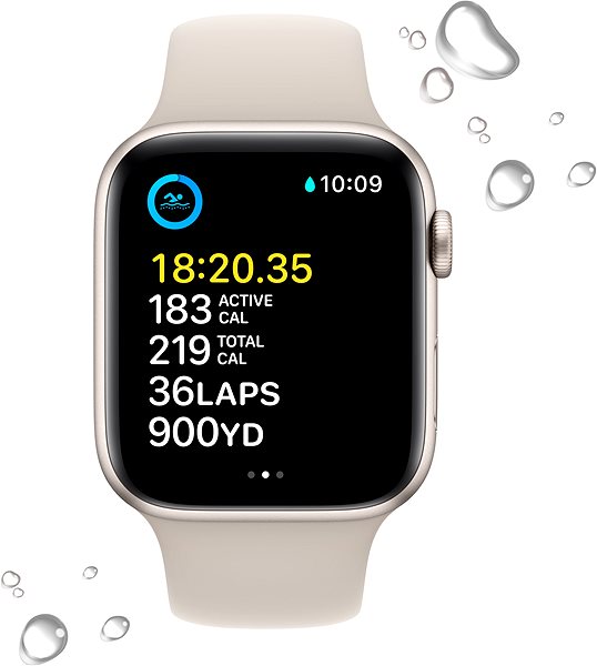 Smart Watch Apple Watch SE (2022) 44mm Star White Aluminum with Star White Sport Strap ...