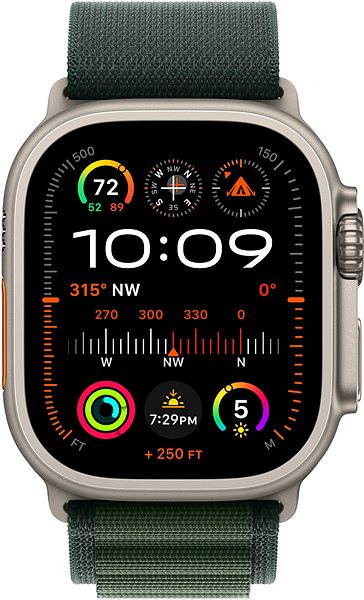 Armband Apple Watch 49mm dunkelgrün Alpine Pull - Medium - Natural Titanium ...