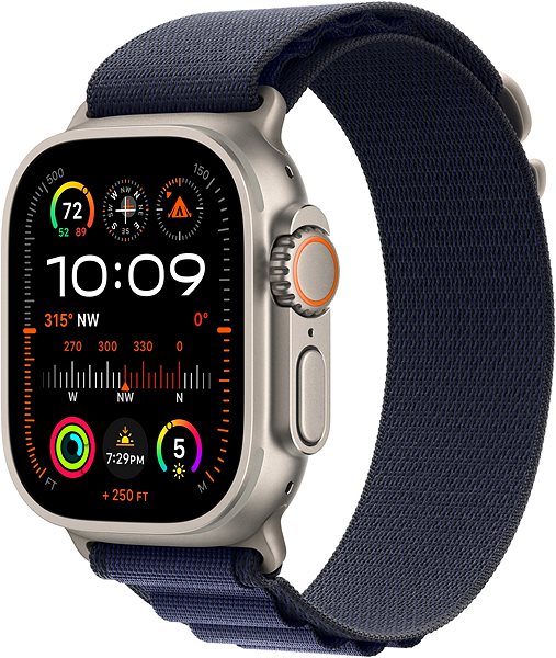 Armband Apple Watch 49mm Marineblau Alpine Pull - Large - Natural Titanium ...