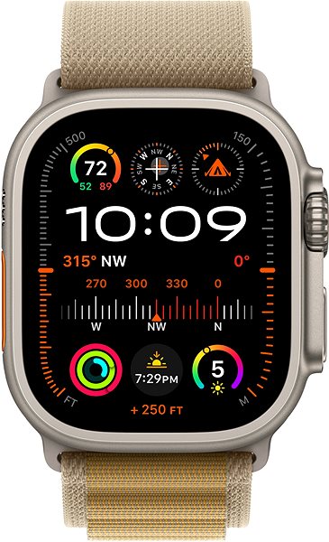 Armband Apple Watch 49mm Gelb-Braun Alpine Pull - Medium - Natural Titanium ...