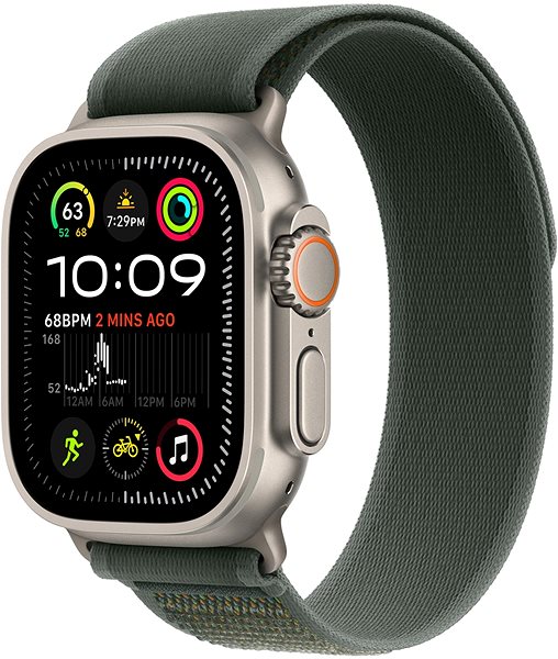 Armband Apple Watch 49mm Trail Loop Grün – M/L – Titan Natur ...